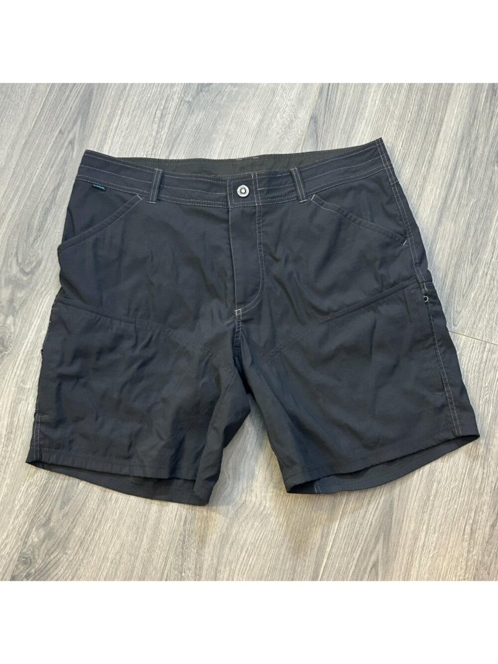Kuhl Shorts Men 36 Charcoal Renegade Cargo Nylon Stretch Outdoor Hiking Utility